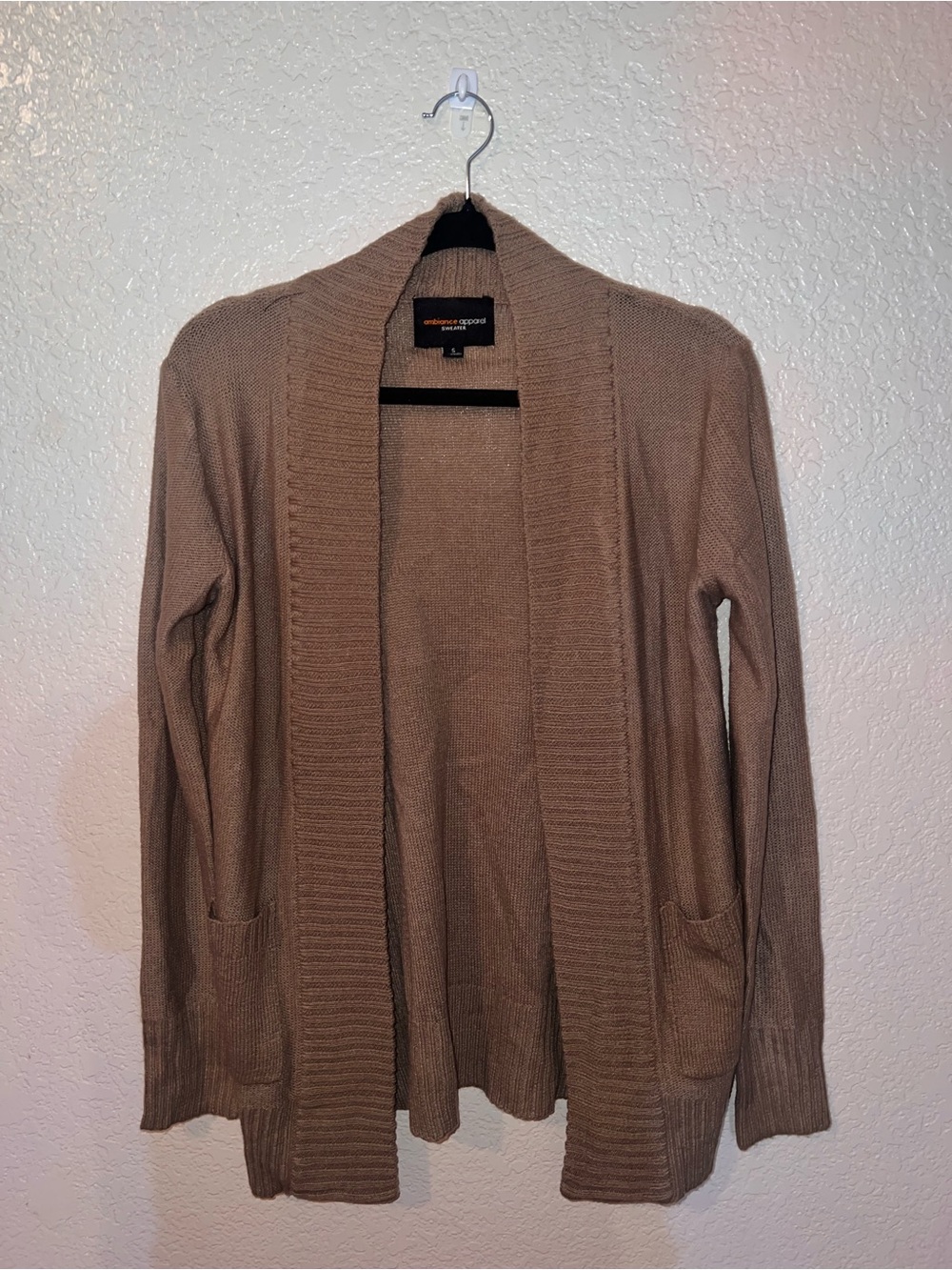 Ambiance Open-Front Ribbed Cardigan